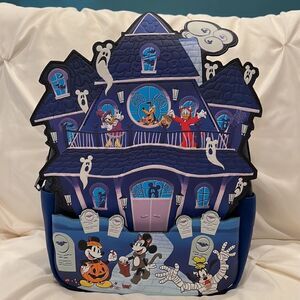 Loungefly X Disney Mickey and Friends Halloween Glow Haunted House Mini Backpack
